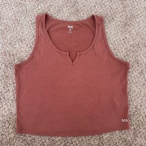 DSG Pink Ribbed Crop Tank